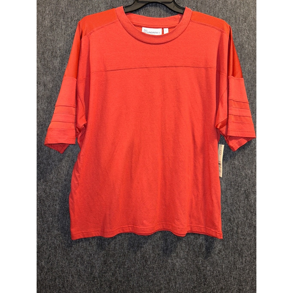 No Boundaries Mens Mesh Football Tee Antique Red Oversized Fit Shirt XL New